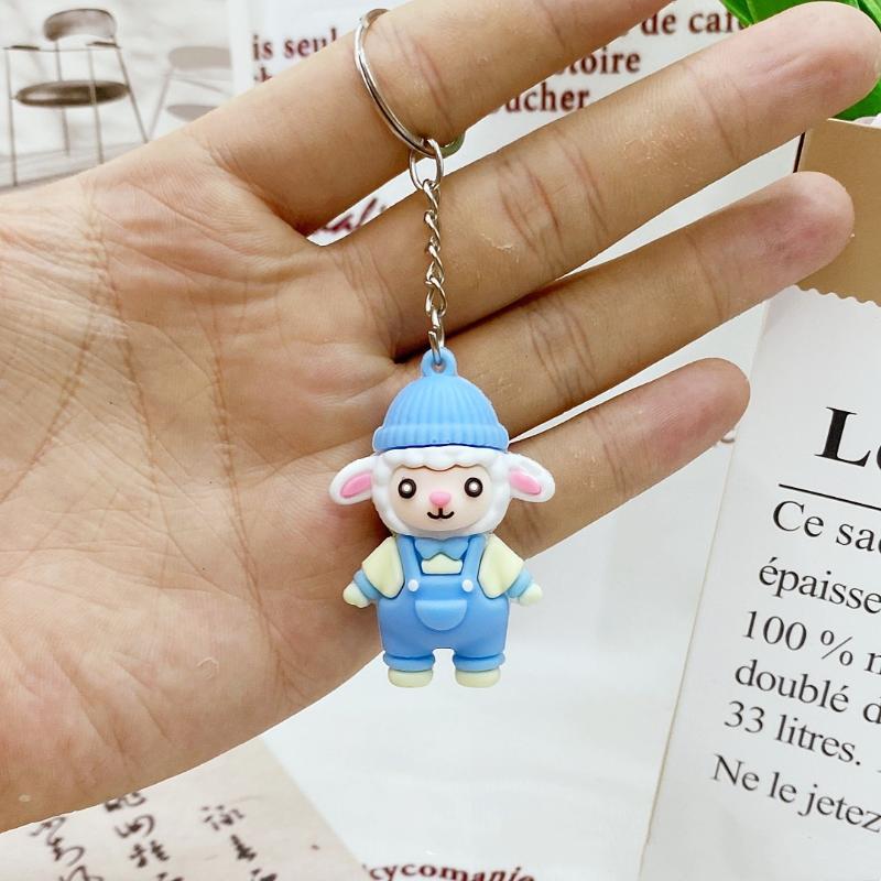 Cute Cartoon Sheep Keychains Soft Silicone Various Lovely Styles Perfect For Backpack Decor Birthday Gifts Daily Accessories
