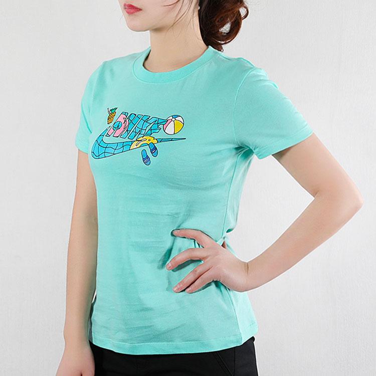 Nike Casual Sports Printed Pullover Short Sleeve T-Shirt Women T-Shirt Green CI1130-307
