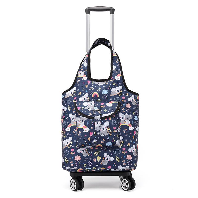 Портативная складная тележка для покупок с телескопической ручкой