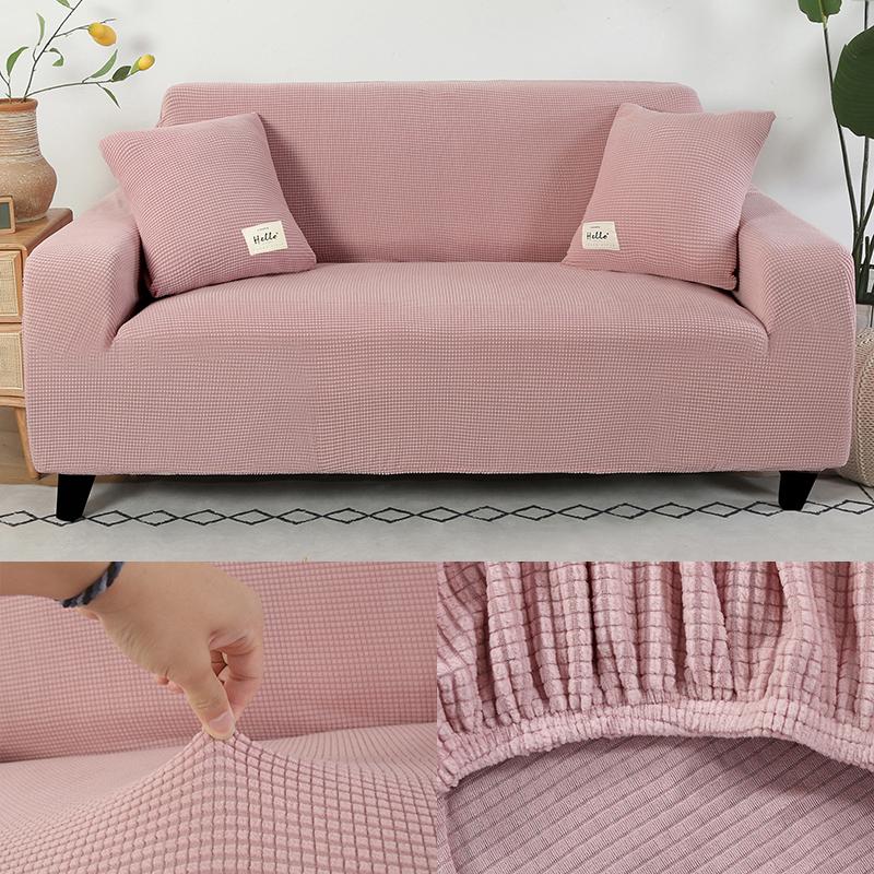 Jacquard Stretch Thick Slipcovers Polar Fleece  Elastic Sofa Covers for Living Room Armchair Cover 1/2/3/4 Seater L Shape Covers