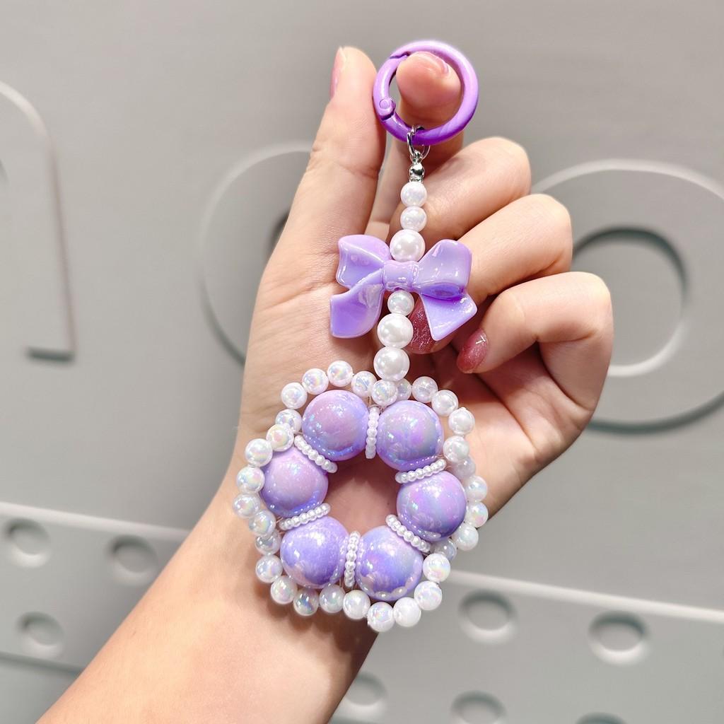 Vibrant Flower Beaded Keychain Stylish Hanging Ornament For Phones And Accessories Everywhere