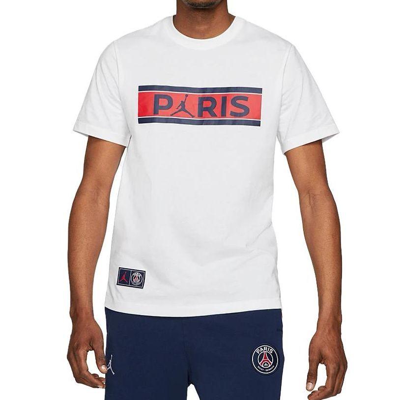

Спортивная футболка с коротким рукавом и принтом Jordan Paris Saint-Germain Мужские топы белого цвета DB6510-100 XS