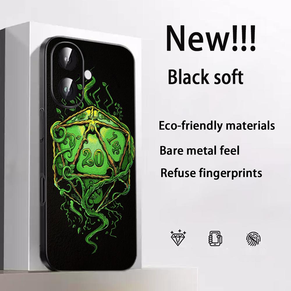 Dungeons Dragons dnd cool game Phone Case For iPhone 17 16 e 15 14 13 12 Plus Mini Pro Max Soft black Shockproof Cover