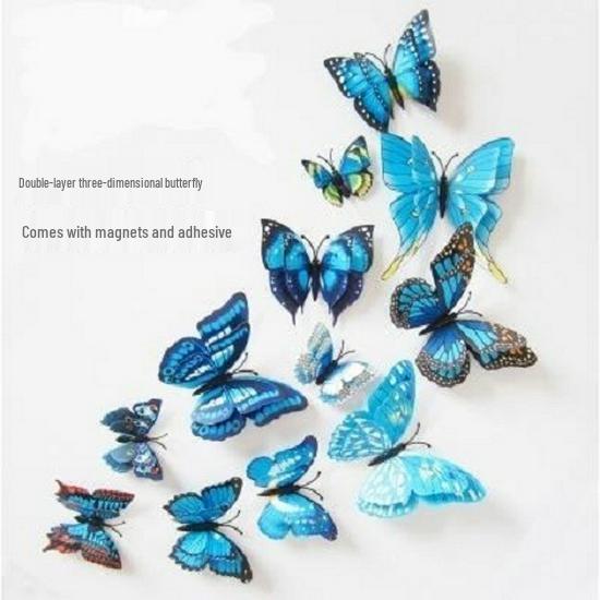 3D Butterfly Decorative Sticker with Adhesive - Perfect for Walls, Weddings, and Fridge Magnets.