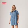 Women's Retro Casual Denim Short Sleeve Shirt Dress