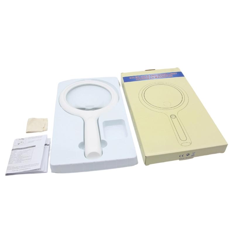 Adjustable Double Light Magnifying Glass With Comfortable Grip Nonslip Handle Enhancing Acrylic Lens For Detailed Inspection Hobbies Close Work
