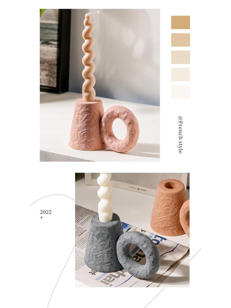 Retro Ceramic Candle Holder - Creative Candlestick for Home Decor, Desktop, and Soft Decoration in INS Style