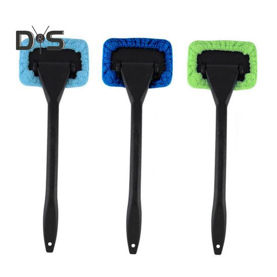 

3 шт. Щетка для мытья лобового стекла, автомобильный очиститель окон с длинной ручкой, простой в использовании портативный инструмент для мытья лобового стекла с многоразовыми тканевыми подушечками 3pcs