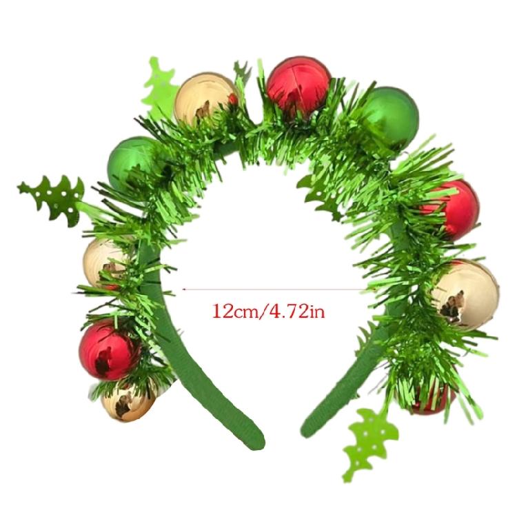 Holiday Hair Clip With Balls Accent, Christmas Hair Hoop Plastic Hair Ornament Hairband For Day Wear Celebration