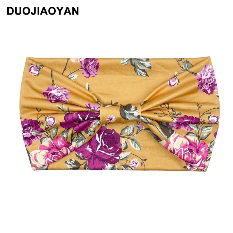 Knot Headband, Color Blocked Pattern Printed Sports Headband, Fashionable Polka Dot Wide Edge Elastic Headband