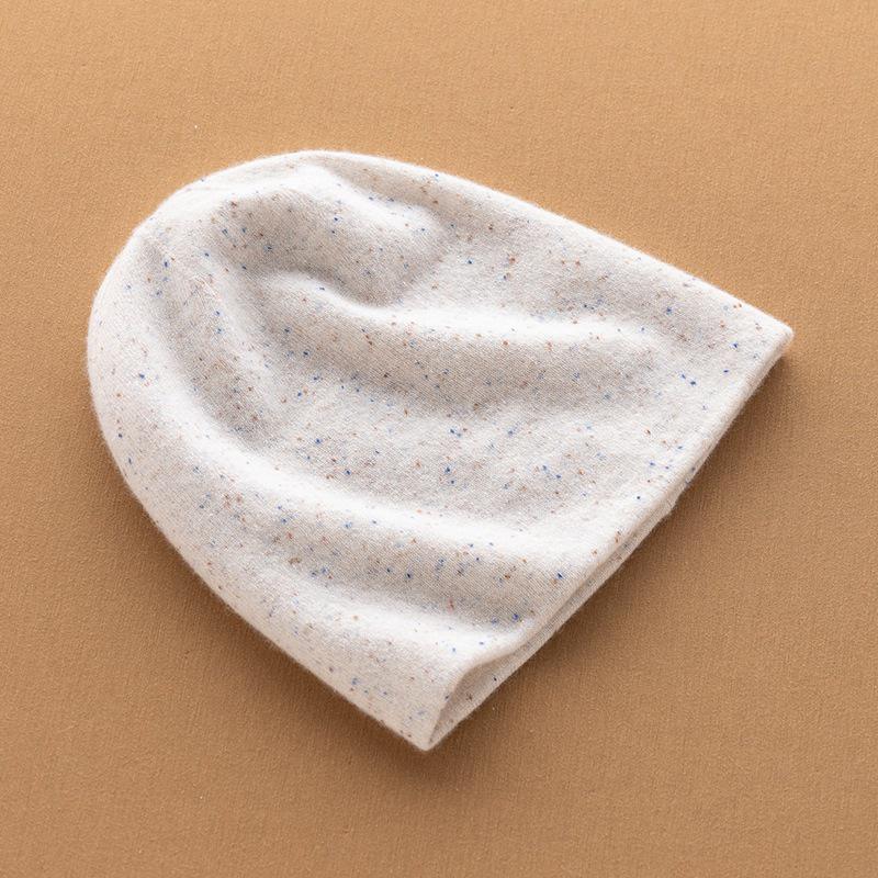 Women's 100% Pure Cashmere Double-Layer Knitted Hat - Warm & Fashionable for Autumn/Winter