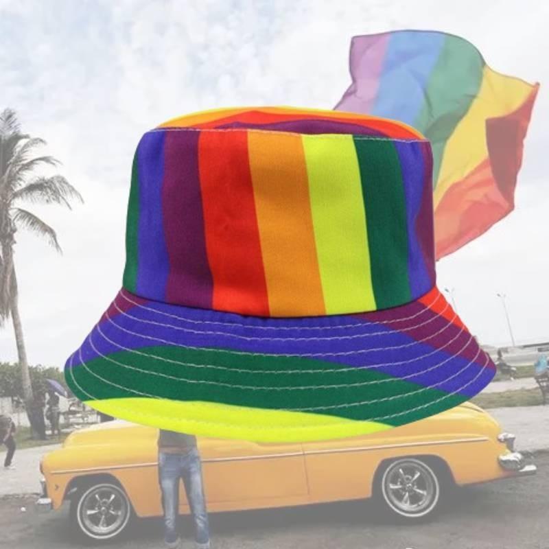 Regenbogen Fischerhut Erwachsener Sonnenschutz Flacher Hut Outdoor Reise Sonnenschutz Sonnenhut Dekoration