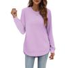 Women's Clothing Autumn and Winter New Item Round Neck Irregular Hem Long Sleeved Loose Casual Women's Clothing