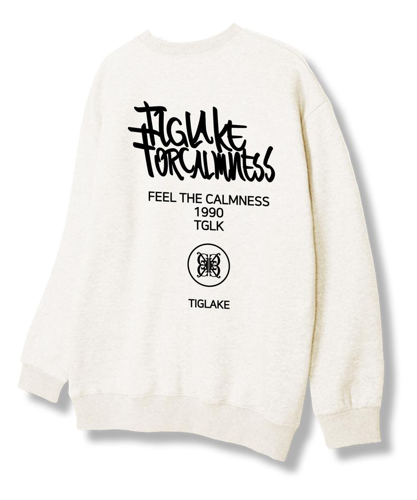 TI.GLAKE Extra Logo Sweatshirt Oatmeal [Fleece Lining]