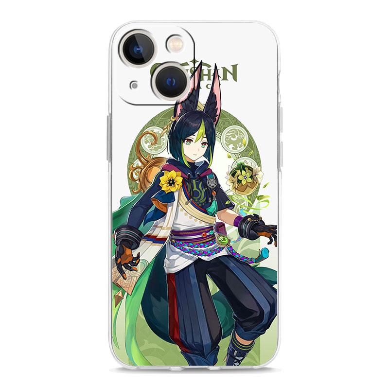 Luxury Case For iPhone 15 14 13 12 11 Pro Max X Xs XR 7 8 Plus Bumper Phone Cases Clear TPU Cover Game Genshin Impact Tighnari