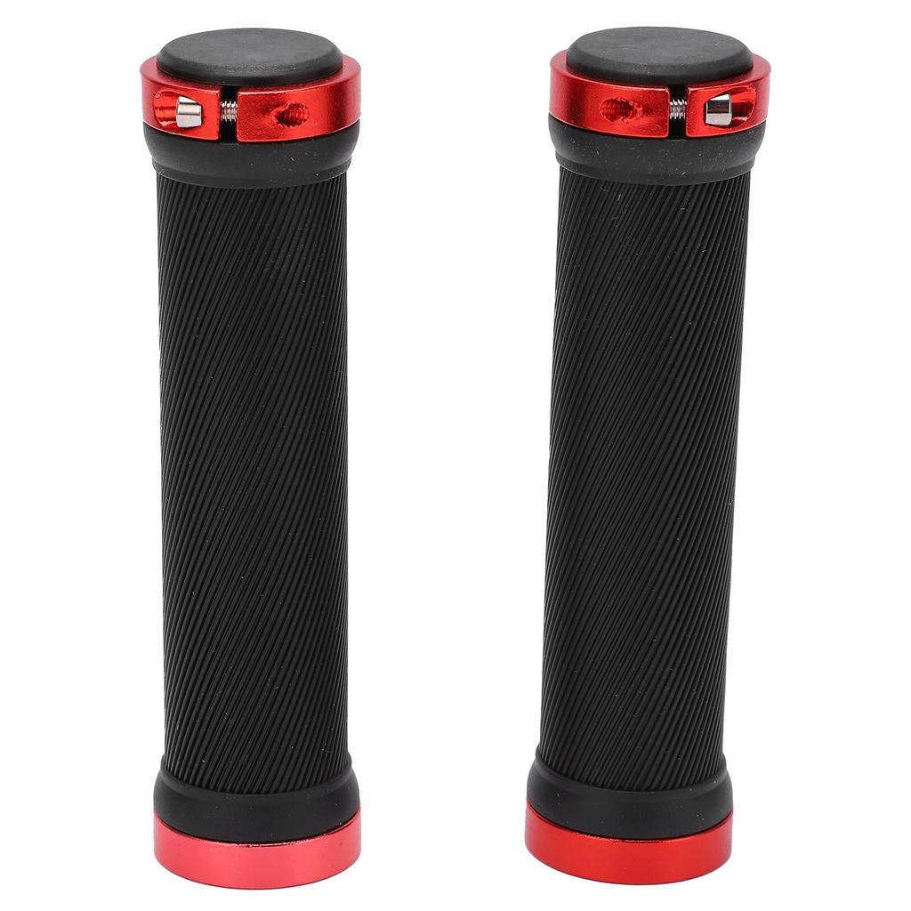 2pcs Bike Grips Rubber Anti Slip Handlebar with Plastic Covers for 22mm Road Mountain Replacement