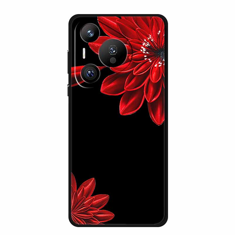 Black Silicone Case For Huawei Pura 70 Pro Case Cartoon Cat Soft Back Cover For Honor 400 Pro 5G Phone Case 400Pro Coque Funda