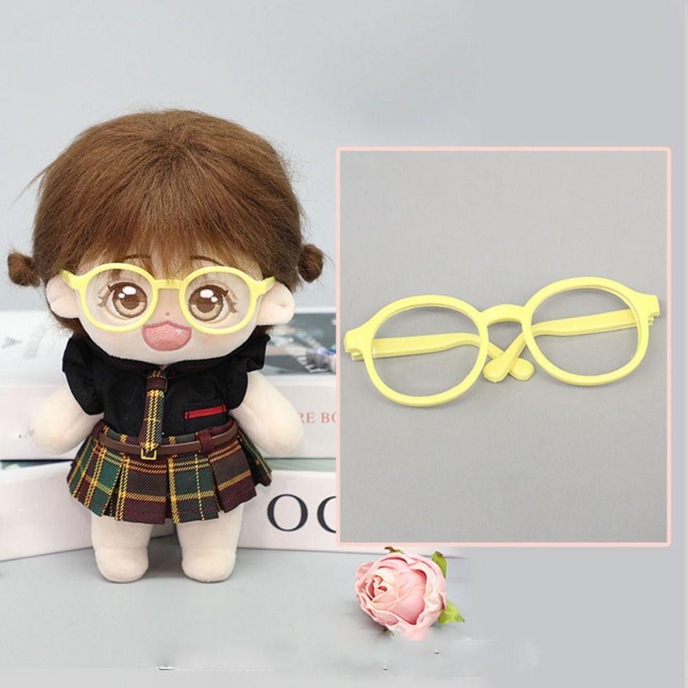 9cm Doll Glasses Fashion Round Frame High Quality Plush Animal Doll 20cm Cotton Dolls