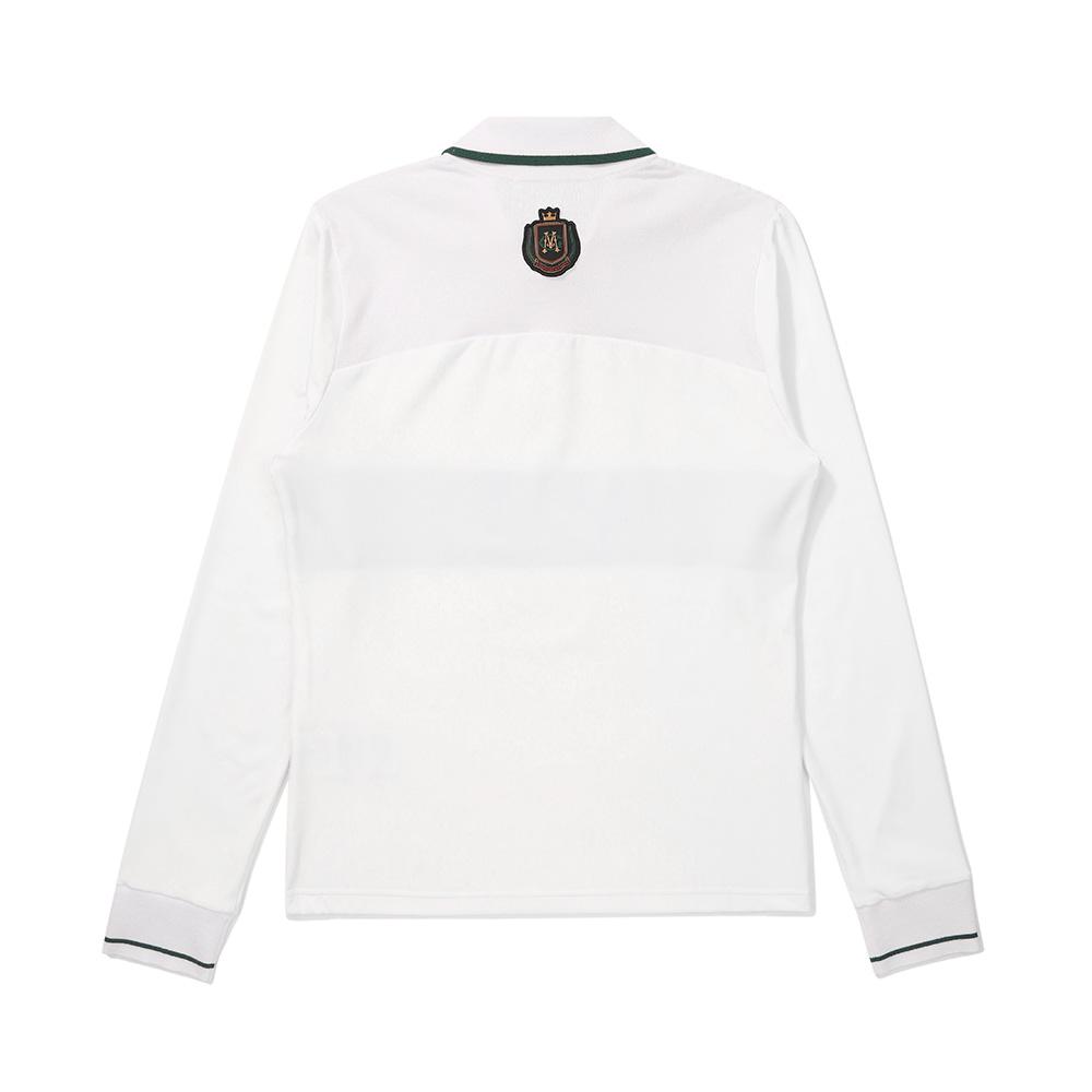 MALBON GOLF Brushed Ribbed Knit Hybrid Polo Shirt Ivory (Woman)