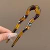 U-Shaped Hair Fork Tortoiseshell Acetate Acrylic Hairpin Hair Sticks Women Girls Design Headwear Elegant Chinese Style