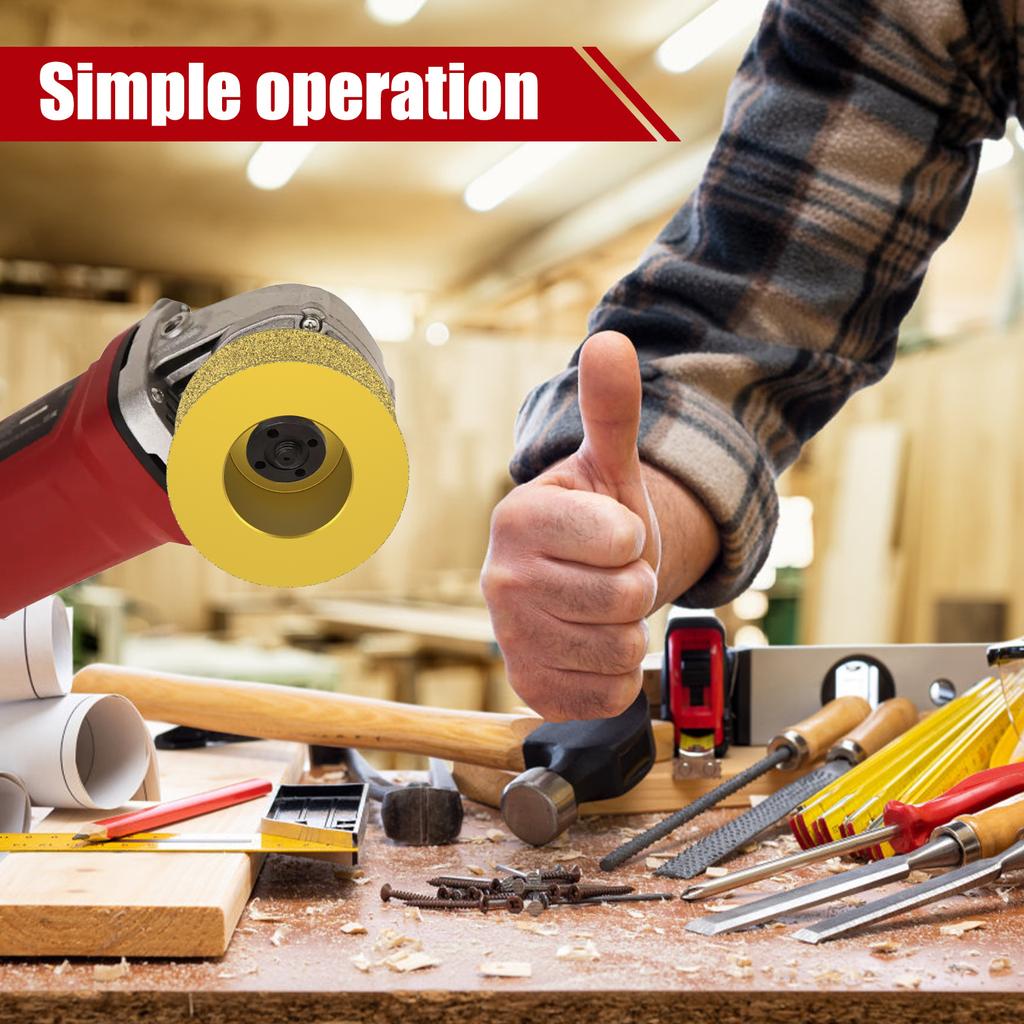 3in Dia Vacuum Brazed Diamond Grinding Wheel 20mm Bore Dia Demi-Bullnose Marble Stone Edge Profile Grinding Disc 46 Grit