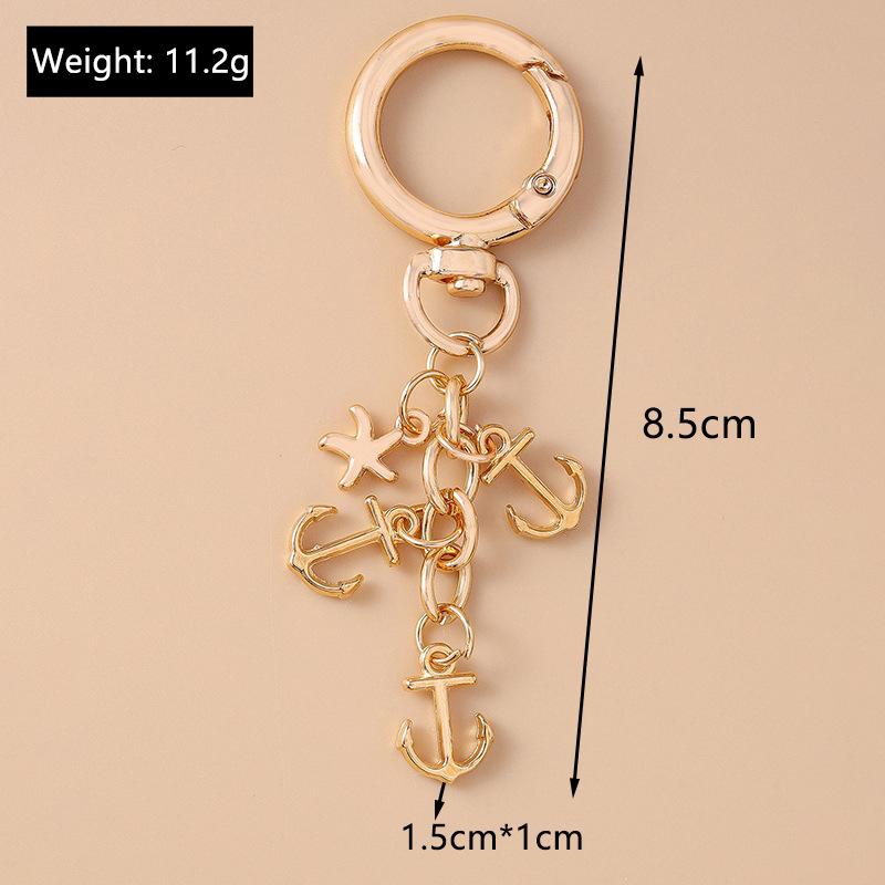 Alloy Love Heart Key Chain Shell Starfish Key Ring Pendants For Women Girls Handbag Decor Diy Handmade Jewelry Gifts