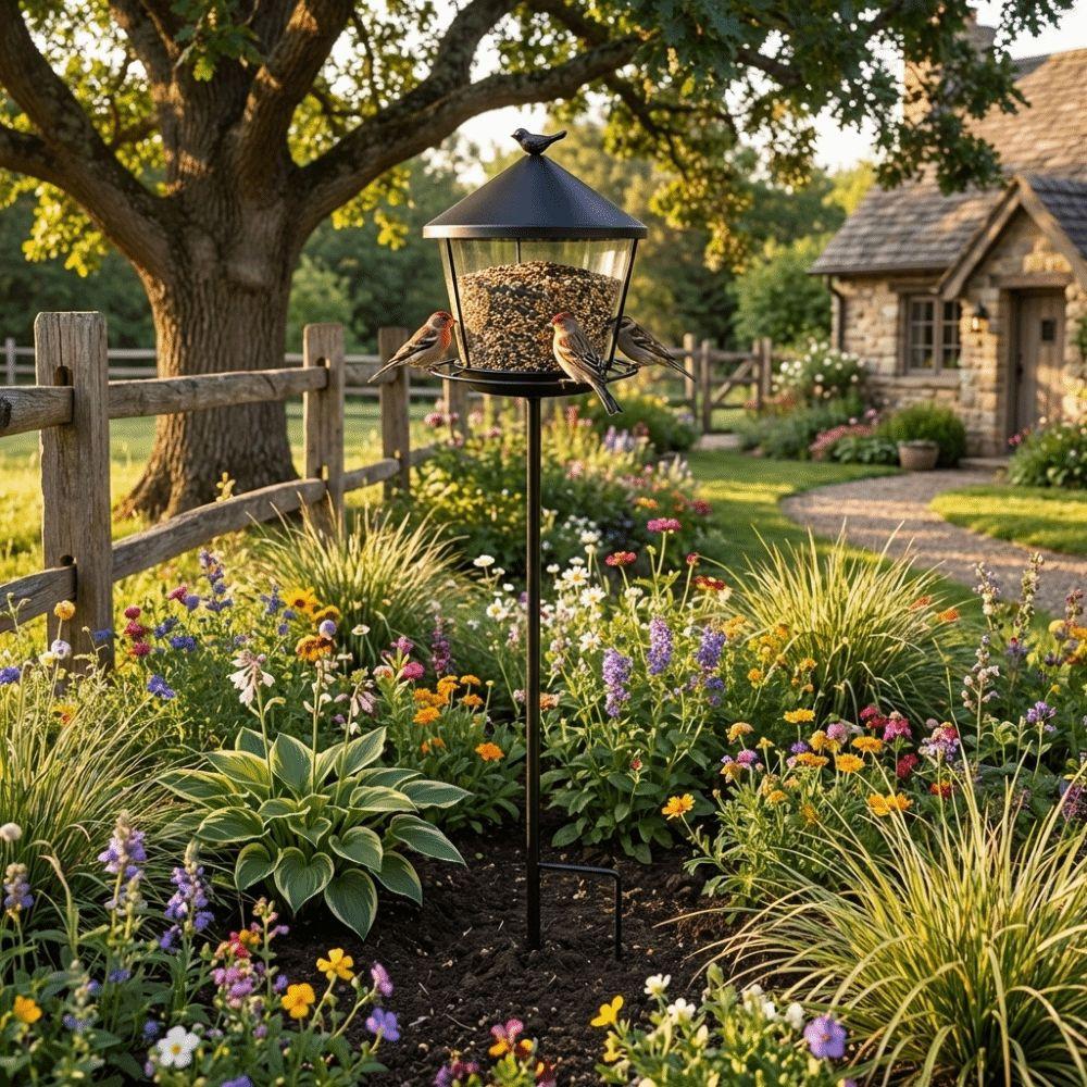 Spill Guard Standing Bird Feeder Anti-Waste Bird Feeder Tray  For Drinking Showering