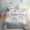 Colorful Rainbow Duvet Cover Microfiber Bedding Set,Print Colorful Rainbow Duvet Quilt Cover And Pillowcase With Zipper Closure