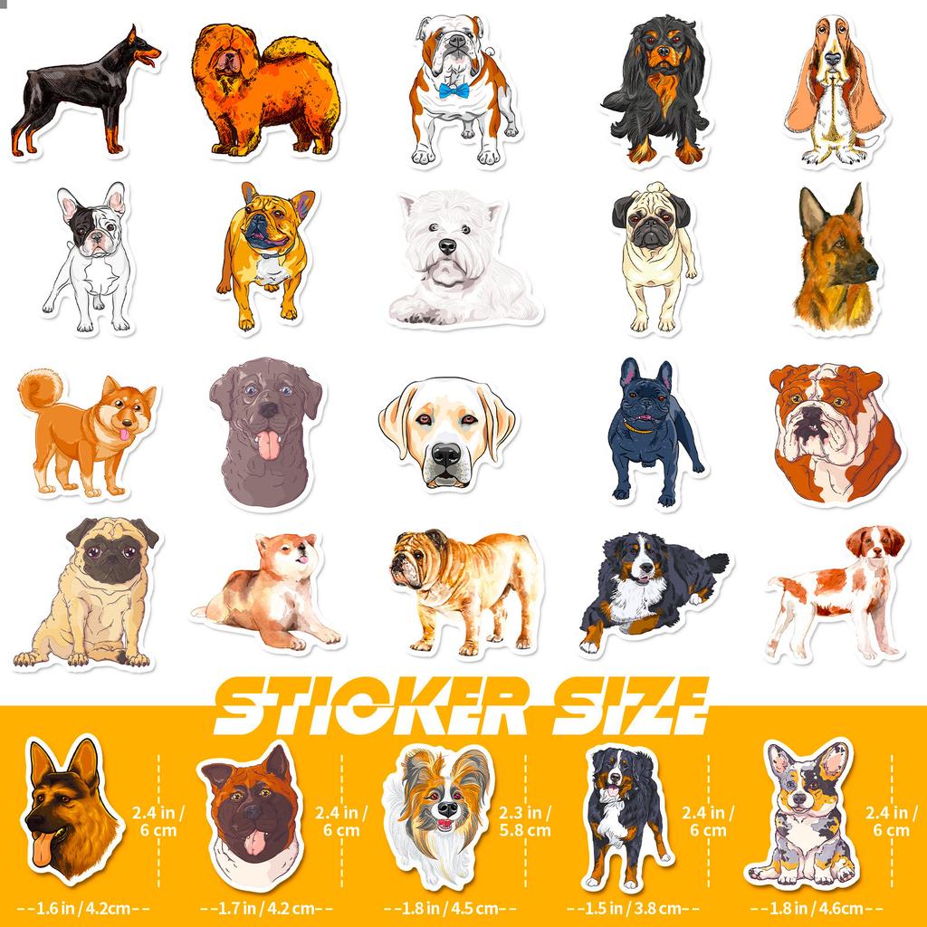 50 Realistic Stickers Teddy Dog Etsydog Pastal Dog Personalized Stickers