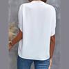 Women's Summer Casual Solid Colour V-Neck Loose Shirt Top