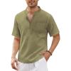 European & American Men's Hippie Casual Pocket Short Sleeve Beach T-shirt