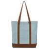 New Lee Denim+PU Artificial Leather Tote Bag, Shoulder Bag Medium Size Unisex Blue & Brown LE250114M