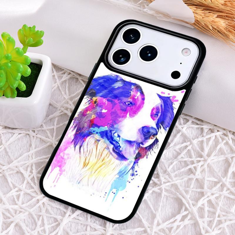 Border Collie Watercolor Phone Case for iPhone 17 Air 16 15 11 12 14 13 Pro Max Shockproof Cover
