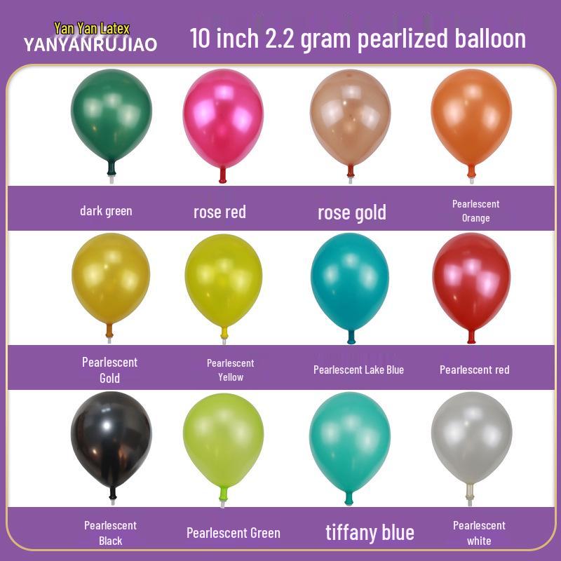 

2.2g Dark Green Pearlescent 10 Balloons - Round #6 for Weddings & Anniversaries.