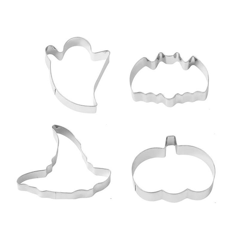 LMETJMA 12Pcs Halloween Cookie Cutters Set Stainless Steel Bat Ghost Cookie Cutter Shapes Halloween Cookie Cutter Stamp JT553 1