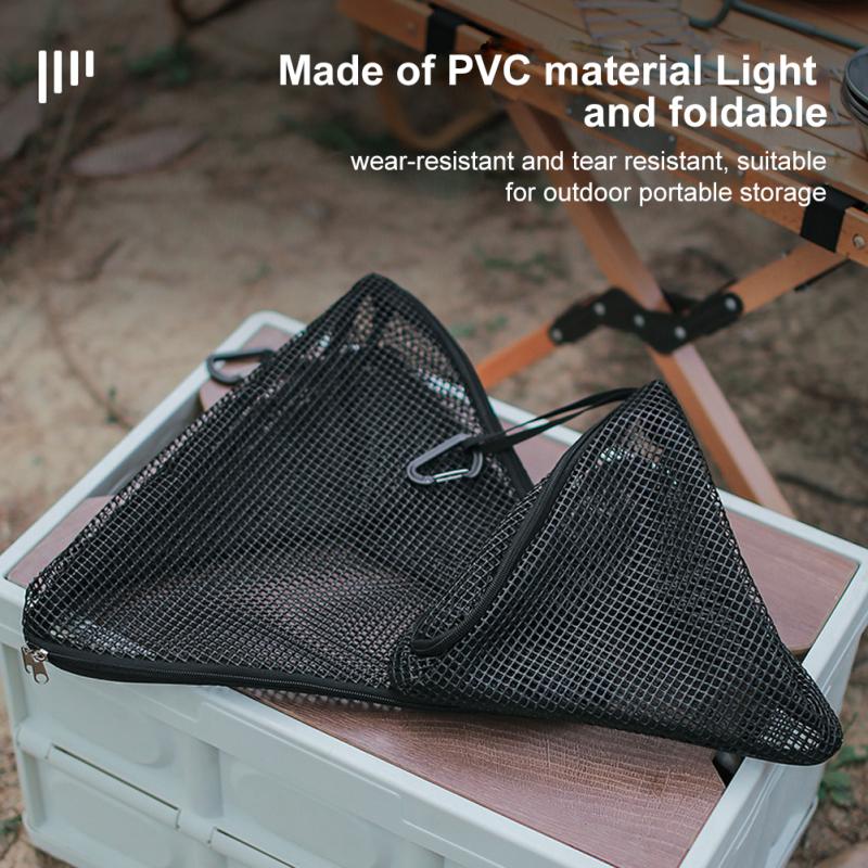Triangle Storage Mesh Hanging Bag Foldable Kitchen Basket Picnic Tableware Drying Net Food Vegetable