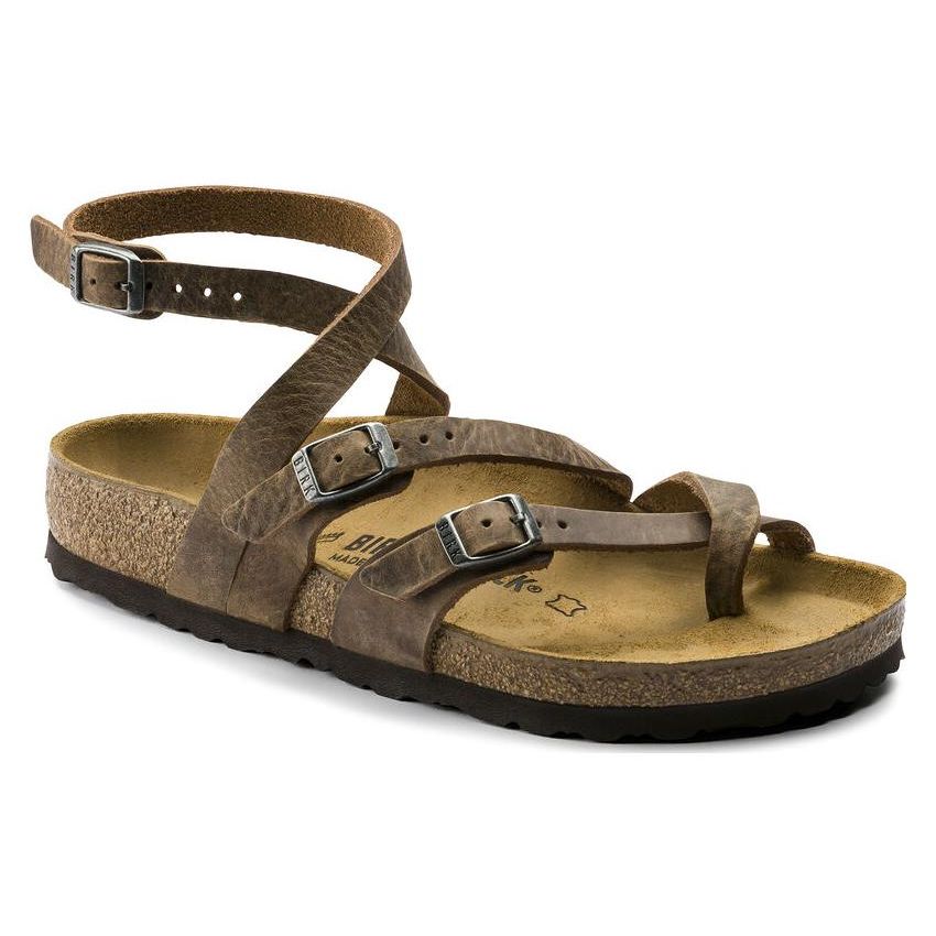 Birkenstock Leather Slide Sandals Unisex Footwear Brown 1008709