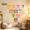 Number Hopscotch Rugs Lattice Floor Stickers, 1-10 Game Decals, Removable Indoor Hopping Tiles Cartoon Animals Wall Decals for Classroom School