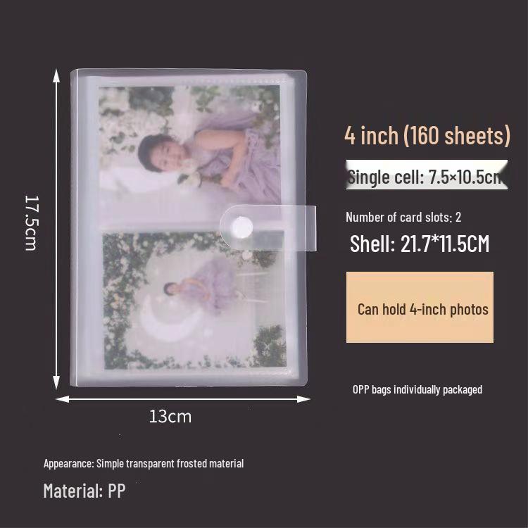 Card Album for Photos, Business Cards, Tickets - Frosted Transparent, 3-6 Inch Sizes