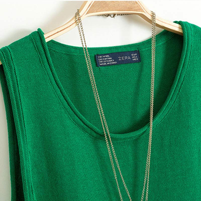 Cotton and Linen Camisole Women's Summer I-shaped Sleeveless Knitted Bottoming Shirt Short Outer Wear Loose Solid