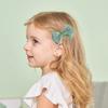 2PCS /Set Embroidery Bowknot Hair Clips 2.7inch Cheer Bows Handmade Hairgripes for Kids Girls Headdress Hair Accessories