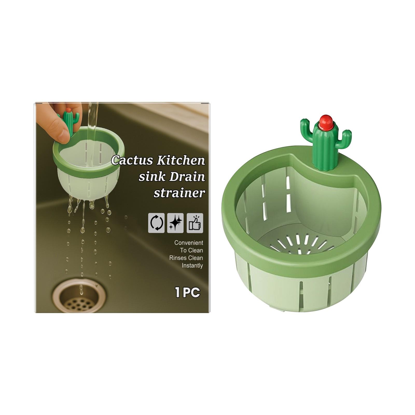 

Фильтр-корзина для кухонных отходов Cactus, универсальный пластиковый фильтр-корзина для мойки, уменьшает засорение пищевыми отходами(1PC) One Size белый