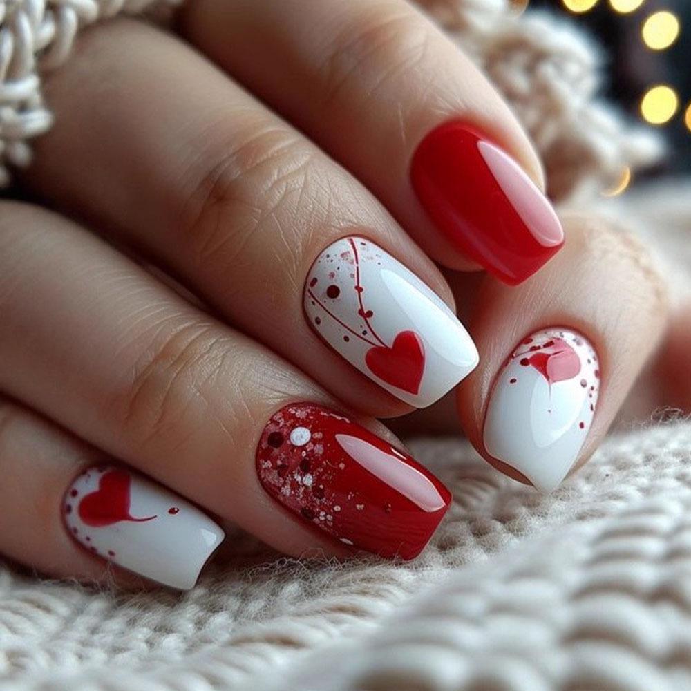 Stylish Detachable Heart-Shaped Couple Nail Art Tips