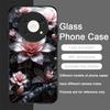 Vintage Floral Stilvoll Lotusblume Gehärtetes Glas Handyhülle für Huawei Honor 200 100 90 80 Magic 7 Pro 6 5 Lite X9 X8 5G Hülle