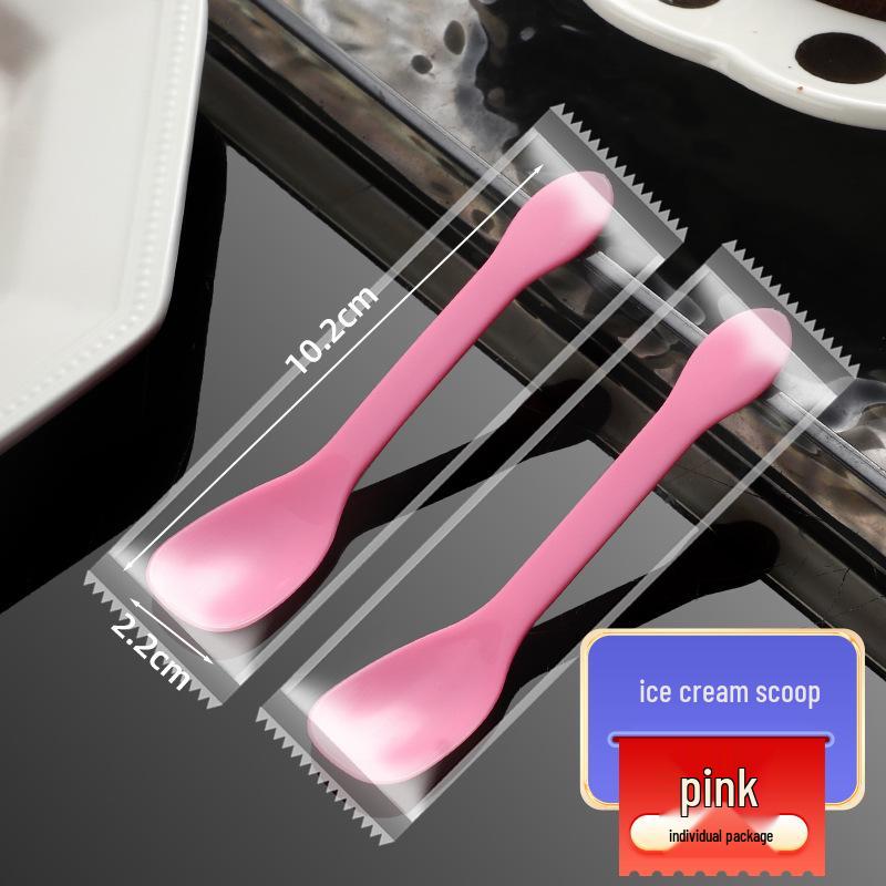 Disposable Thickened Plastic Spoon for Dessert, Ice Cream, Popsicle, Jelly, Pudding, Fruit, & Salad