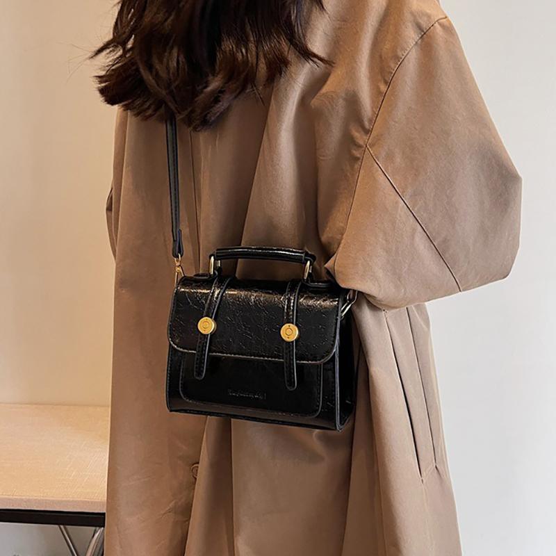 Bolsas Retrô Texturizadas da Moda 2024 para Mulheres, Bolsas Transversais Populares e Versáteis, Bolsas Quadradas Pequenas Modernas e Estilosas