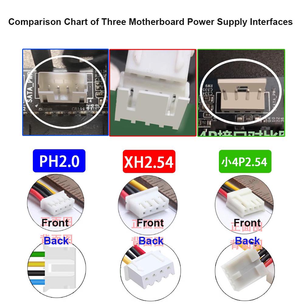 ITX Power Cable SATA 15PIN to Small 4Pin Female Convert Cord PH2.0mm XH2.54mm Gap for PC Computer Motherboard Power Wire Adapter