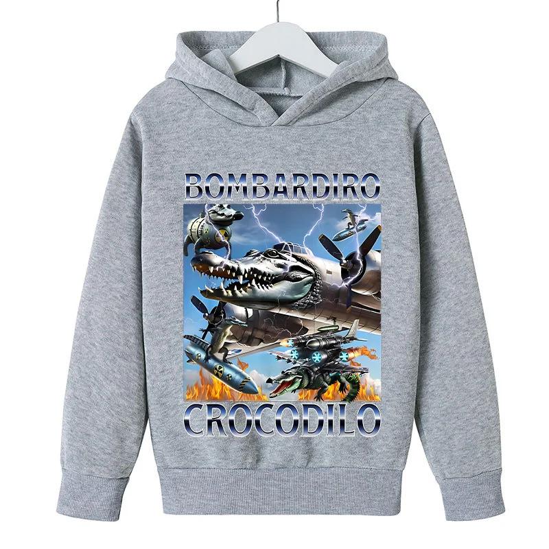 Otoño Estampado Italian Brainrot Sudadera con Capucha Infantil Moda Casual Sudadera de Niño Niña Harajuku Manga Larga Niño Divertido Cálido Jersey