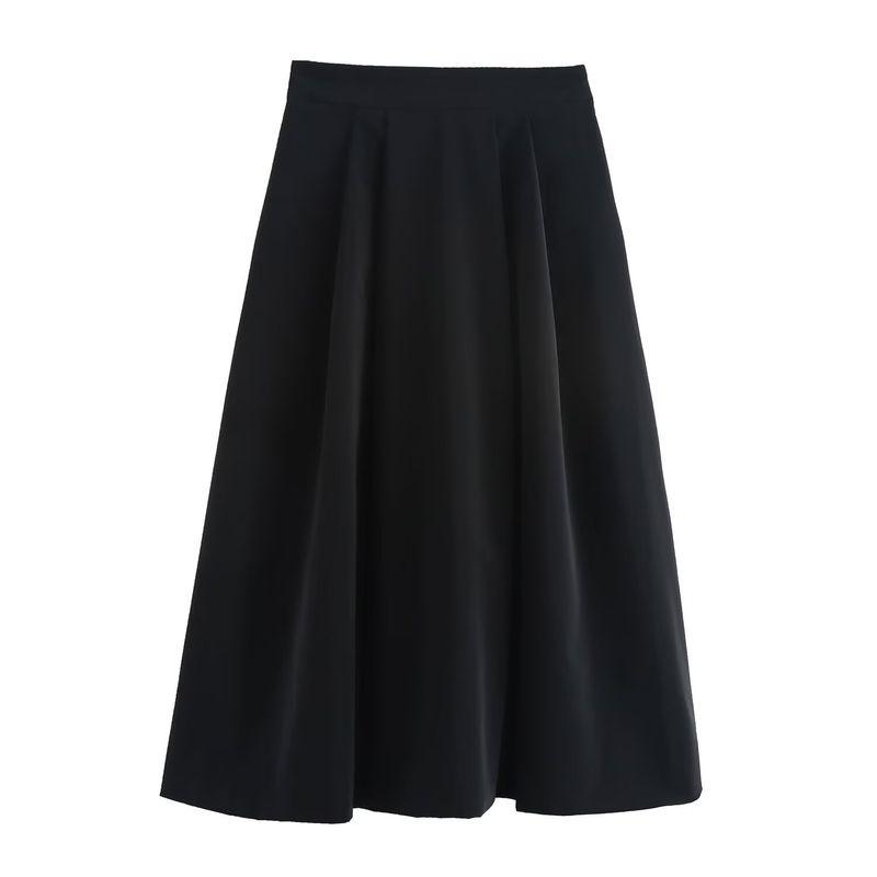 

Kaslead New Arrival Women s Fashion Style Stylish Simple and Versatile Texture Midi Skirt Skirt 3046702 Black L
