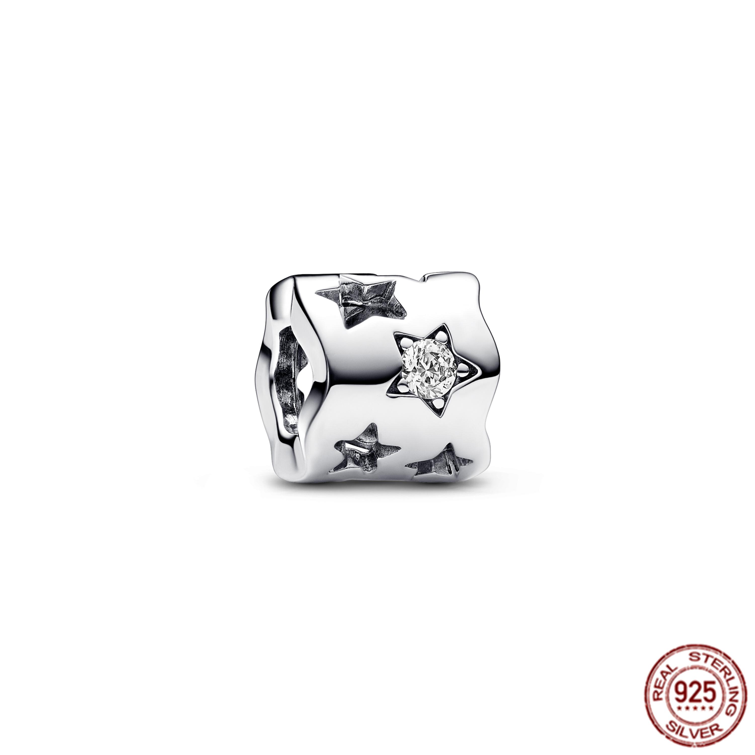 

Новый S925 Стерлингового Серебра Сверкающая Молния Звезда и Полумесяц Подвеска Очаровательные Ювелирные Изделия Из Бисера Подходит Оригинальный Браслет